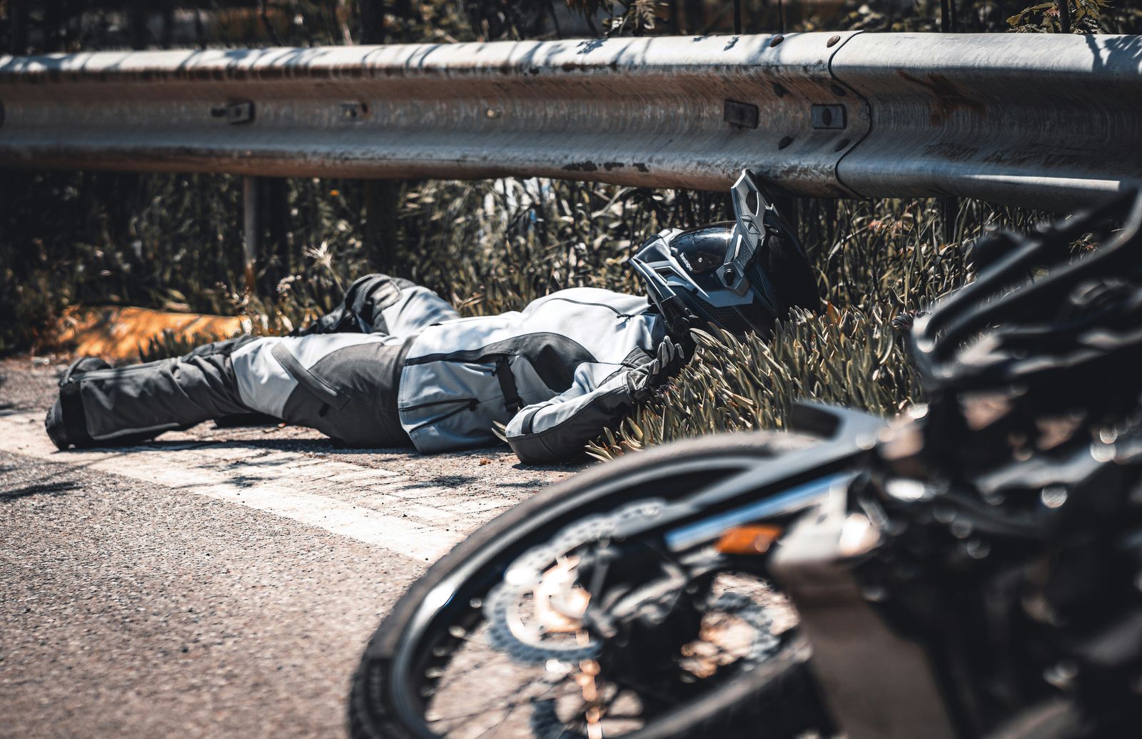 Motorcycle accident scene